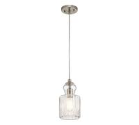 Lampada a sospensione plafoniera lampada a sospensione vetro nickel D 14,7 cm lampada da sala da pranzo