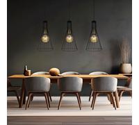 Lampada a Sospensione Plafoniera Luce 3 Fiamma Design Industriale Sala Pranzo [EEK: Non valutato]