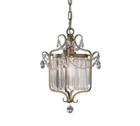 Lampada a Sospensione Plafoniera Luce Cristalli Vetro Specchio D 26,7 CM [EEK: Inaditato]