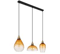 Globo Lighting Salvy lampada sospesa 3x60 W nero-ottone-ambra 15786-3H