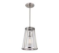 Lampada a Sospensione Plafoniera Vetro Alluminio D 20,3 CM Sala Pranzo Nichel [EEK: Non valutato]