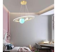 Lampada a Sospensione Planet Compatibile con lampadari da soffitto Rotondi dimmerabili a LED da Camera, apparecchio di Illuminazione Compatibile con Camera da Letto e Soggiorno