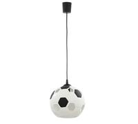 Lampada a Sospensione Plastica Nero Bianco E27 Pallone da Calcio Design L: 23 CM