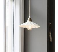 Lampada a sospensione PR Home Ester, bianco sporco, Ø 24 cm, base in ferro PR Home