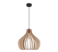 Lampada a Sospensione Pranzo Legno Ø40 CM Nero Natura E27 Pendelleuchte