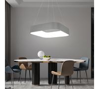 Lampada a Sospensione Pranzo Metallo Grigio Altezza Flessibile Bianco Caldo LED