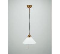 Lampada a Sospensione Pranzo Vetro Ottone Interruttore E27 Pendelleuchte Liberty
