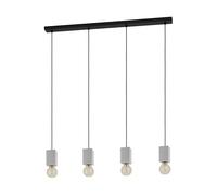 Lampada a sospensione Prestwick 3 Black Grey L: 92,5 B: 5,5 h: 110 cm dimmerabile