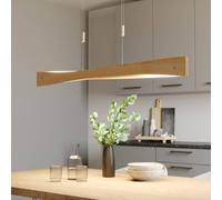 Lampada a sospensione Quitani LED Lian, legno di quercia Quitani