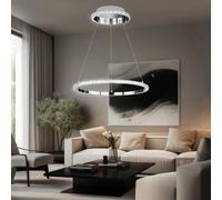 Lampada a Sospensione Regolatore Altezza Flessibile Cristalli LED 60,5x150 CM