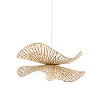 Lampada A Sospensione Retrò Bambù Naturale Rattan Intrecciato Lampadario E27 Regolabile Altezza Cappello Hanging Lamp Camera Letto Soggiorno Lampada Pranzo Illuminazione Decorativa Sospensione Luce