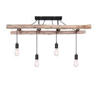 Lampada a sospensione retrò lampada in legno lampada a sospensione vintage lampada a sospensione in legno con design a scala plafoniera in legno, 4x E27, LxLxA 115x30x80 cm