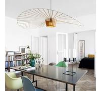 Lampada A Sospensione Retro Moderna LED Vertigo Luster Appesa Retro in Fibra di Vetro/Poliuretano Cappello da Appendere Paralume Apparecchio Mangiare Lampade da Soggiorno Bar Caffett, Brown, 140CM