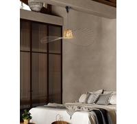 Lampada A Sospensione retrò Vintage retrò Soggiorno Soggiorno Sospensione LED Vertigo Fibra di Vetro Lampada in Fibra di Vetro/Poliuretano E27 per Ombra, Ristorante, Bar, caffè, Brown, 140CM