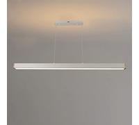 Lampada a sospensione rettangolare a striscia lunga, lampada a sospensione in metallo con kit in legno, lampadario moderno a LED - modalità 3 colori, lampade a sospensione per sala da pranzo con una