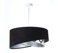 Lampada A Sospensione Rotonda Ø 50 Cm Nera Bianca Argento E27 Regolabile
