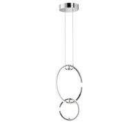 Lampada a sospensione rotonda a LED ad anello lampada a sospensione lampada da cucina a sospensione LED, 2 fiamme, cromo moderno, 1x LED 4.5W 450Lm 4000K, LxPxH 35x21x230cm, WOFI 6989.02.01.0600