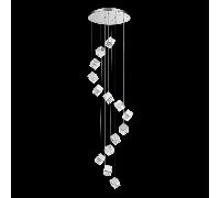 Lampada a sospensione rotonda MAGIA 14 luci cromo, LED 63W 5355lm 3000K, dimmerabile, ø 63x300h