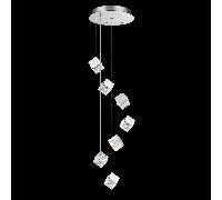 Lampada a sospensione rotonda MAGIA 7 luci cromo, LED 31,5W 2678lm 3000K, dimmerabile, ø 45 h 200cm