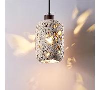 Lampada a sospensione rustica industriale vintage, piccola lampada a sospensione in pietra naturale, lampadario da interni di metà secolo, attacco E26/27 per sala da pranzo, cucina, camera da letto, s