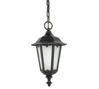 Lampada A Sospensione Rustica Nera In Alluminio E Vetro IP43 Per Esterni