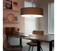 Lampada a Sospensione Sala Cucine Plafoniera Tessuto Braun Vetro D 45 CM