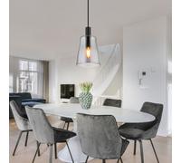 Lampada a sospensione sala da pranzo plafoniera lampada a sospensione alluminio vetro nero D 14,5 cm