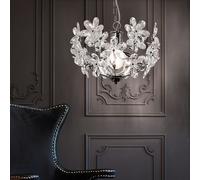 Lampada a Sospensione Sala Pranzo LED Fiori Trasparente Kristallleuchte Cromo [EEK: F]