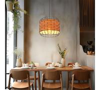 Lampada a Sospensione Sala Pranzo Simil Legno Gabbia Braun 1 Fiamma D 35 CM [EEK: Non valutato]