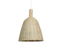 Lampada a Sospensione semiaperta in bambù e Rattan Intrecciato, Lampada a Sospensione a Testa Singola E27, Lampada da soffitto, Illuminazione Decorativa per Isola Cucina e Studio