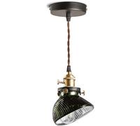Lampada a Sospensione Semplice in Vetro Artistico a V, Stile retrò, Ristorante, Bar, Arredamento, Lampada a Sospensione E27 Lampada a Sospensione a Testa Singola,Illuminazione a soffitto