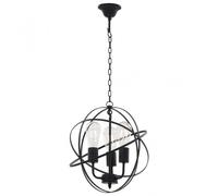 Lampada a sospensione sferica VidaXL 3xE27 Nera