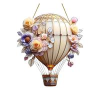 Lampada a sospensione solare a forma di mongolfiera con fiamma tremolante, modello di mongolfiera solare in acrilico, da appendere all'esterno, per giardino, Uova Di Pasqua compatible with (D, B)
