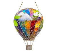 Lampada a sospensione solare a forma di mongolfiera con fiamma tremolante, modello di mongolfiera solare in acrilico, da appendere all'esterno, per giardino, Uova Di Pasqua compatible with (C, B)