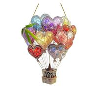 Lampada a sospensione solare a forma di mongolfiera con fiamma tremolante, modello di mongolfiera solare in acrilico, da appendere all'esterno, per giardino, Uova Di Pasqua compatible with (B, B)