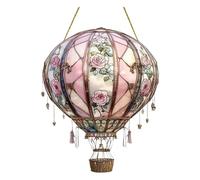 Lampada a sospensione solare a forma di mongolfiera con fiamma tremolante, modello di mongolfiera solare in acrilico, da appendere all'esterno, per giardino, Uova Di Pasqua compatible with (A, B)