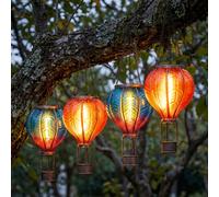 Lampada A Sospensione Solare Mongolfiera LED H 45 cm Colorata Set Da 4 [EEK: Non valutato]