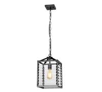 Lampada a sospensione sospensione lanterna nera E27 plafoniera corridoio H 200 cm