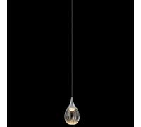 Lampada a sospensione STILLA, acrilico trasparente, struttura cromata, LED 3,5W, 3000K, LM 280, diam.12 H150 cm SENZA ROSONE