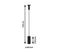 Lampada a sospensione su binario Paulmann URail Lirena, nera, Ø 6 cm, GU10 Paulmann