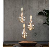 Lampada a sospensione Tala a triplo pendente, E27 chiaro, bianco/ottone Tala