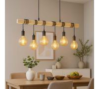 Lampada a Sospensione Tavolo da Pranzo Regolabile Travi Legno Filamento LED [EEK: Inaditato]