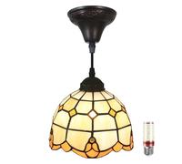Lampada a sospensione Tiffany Lampada a sospensione vintage per camera da lettoComodino Sala da pranzo Altezza regolabile Apparecchio a soffitto Elegante arredamento per la casa Illuminazione