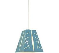 Lampada a Sospensione trapezoidale Moderna in Stile Nordico con poliedro Giallo Creativo in Metallo, Altezza Regolabile E27 con Paralume, lampadario in Ferro battuto (Blu)