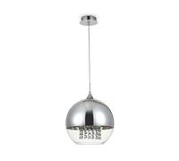Lampada a Sospensione Vetro Metallo Cristallo Ø 30 CM Tondo H: Max. 105 E27 Luce