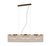 Lampada a Sospensione Vetro Metallo Oro Pranzo 93 CM Lungo E14 Pendelleuchte