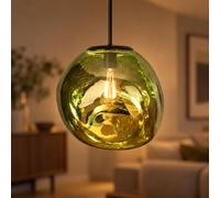 Pendelleuchte Licht-Erlebnisse Clonlina Vetro Verde Metallo E27 Ø36 cm