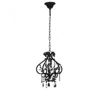 Lampada a sospensione VidaXL con perline E14 32 cm Nera