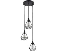 Lampada a sospensione VidaXL Rombo 3xE27 Nera