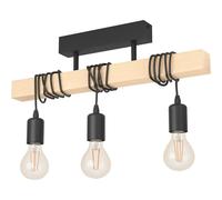 EGLO Plafoniera Townshend di legno, 3 luci nero EGLO
